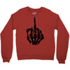 middle finger skeleton bone skull grafitti art Crewneck Sweatshirt