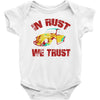 in rust we trust  rat beetle hot rod Baby Bodysuit