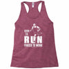 born to run forced to work Racerback Tank