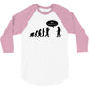 stop following me funny darwins evolution parody mens white t shirt 3/4 Sleeve Shirt