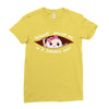 January Peeking Out Baby Girl Ladies Fitted T-Shirt