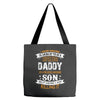 Super Cool Daddy Of A Freaking Awesome Son Tote Bags