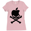 apple skull Ladies Fitted T-Shirt