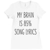 my brain is 85% song lyrics Ladies Fitted T-Shirt