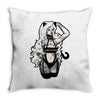 cat woman Throw Pillow