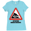 warning descent Ladies Fitted T-Shirt
