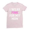 i wear pink for my mom breast cancer Ladies Fitted T-Shirt
