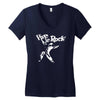 vive le rock! little richard black Women's V-Neck T-Shirt