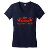 my zombie killing t shirt Women's V-Neck T-Shirt