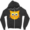 cat yellow Zipper Hoodie