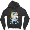 unicorns are born in july cute unicorn Zipper Hoodie