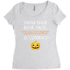 show your real face, halloween is coming Women's Triblend Scoop T-shirt