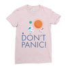 spacex don't panic in space Ladies Fitted T-Shirt