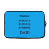 number one dad funny t shirt binary nerd geek tee s 3xl Laptop sleeve