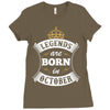 Legends Are Born In October Ladies Fitted T-Shirt