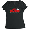 i love my girlfriend Women's Triblend Scoop T-shirt