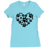 cat love paw Ladies Fitted T-Shirt