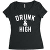Drunk And High Women's Triblend Scoop T-shirt