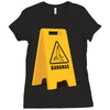 caution bananas Ladies Fitted T-Shirt