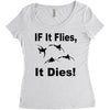 if it flies it dies duck Women's Triblend Scoop T-shirt