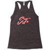 c'est la vie neon slogan Racerback Tank