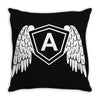 wings letter a Throw Pillow