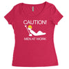 caution men at work Women's Triblend Scoop T-shirt