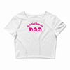 tribut t shirt john mellencamp   kleine rosa h&auml;user Crop Top