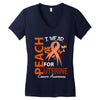 I Wear Peach For Uterine Cancer Awareness Women's V-Neck T-Shirt