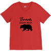 Daddy Bear - Baby Bear Custom Name V-Neck Tee
