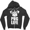 pug life dog tee new Zipper Hoodie