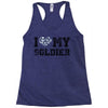 i love my soldier navy camouflage Racerback Tank