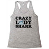 crazy lady shark Racerback Tank