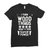 super power i turn wood funnz slogan mz power Ladies Fitted T-Shirt