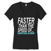 faster than the speed of something slower Women's V-Neck T-Shirt