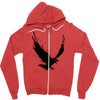 black raven with red eye Zipper Hoodie