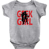 geek girl 3 4 sleeve baseball Baby Onesie