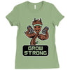 groot grow strong galaxy gym fitness mashup Ladies Fitted T-Shirt
