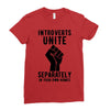 introverts unite separately in your own homes Ladies Fitted T-Shirt