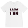 i code therefore i am V-Neck Tee