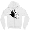rabbit hand shadow Zipper Hoodie