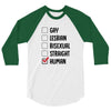 Lgbt Checklist 3/4 Sleeve Shirt