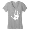 handprint sticker vinyl decal Women's V-Neck T-Shirt
