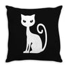 white cat funny Throw Pillow