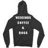 weekends coffe and dogs white back Zipper Hoodie