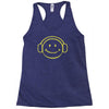 smiley dj techno,club,dance,music,rave retro Racerback Tank