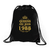 queens are born in 1988 Drawstring Bags