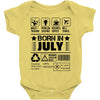 Born In July Baby Onesie