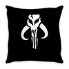 mandalorian symbol star wars tee boba fett bantha skull jedi sith Throw Pillow