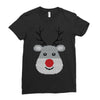 christmas reindeer rudolph Ladies Fitted T-Shirt